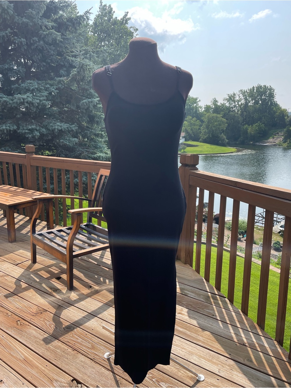 Classic Black Slip Maxi Dress - Sleeveless Spaghetti Strap